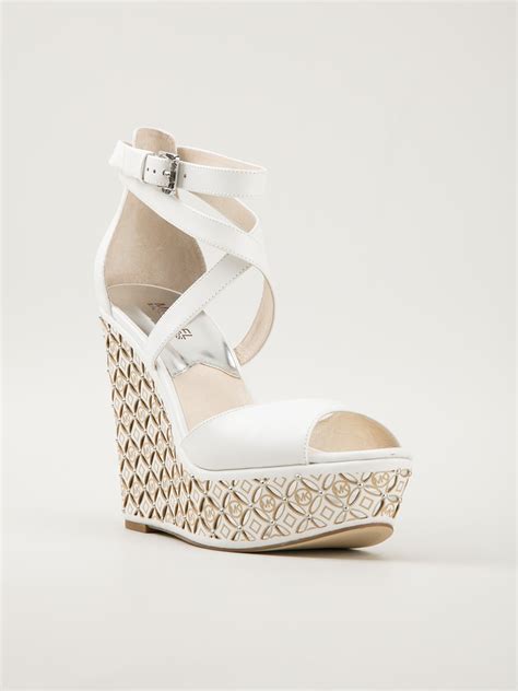 michael kors white shoes for women|michael kors white wedges.